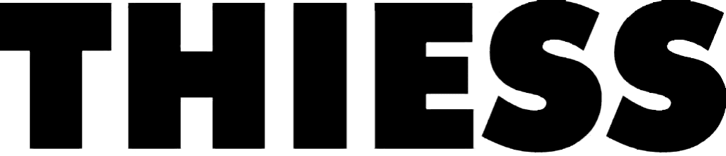The image shows the word "THIESS" in bold, black, uppercase letters on a white background.